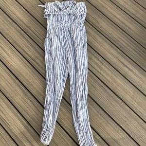 Stripped blue strapless  jumper